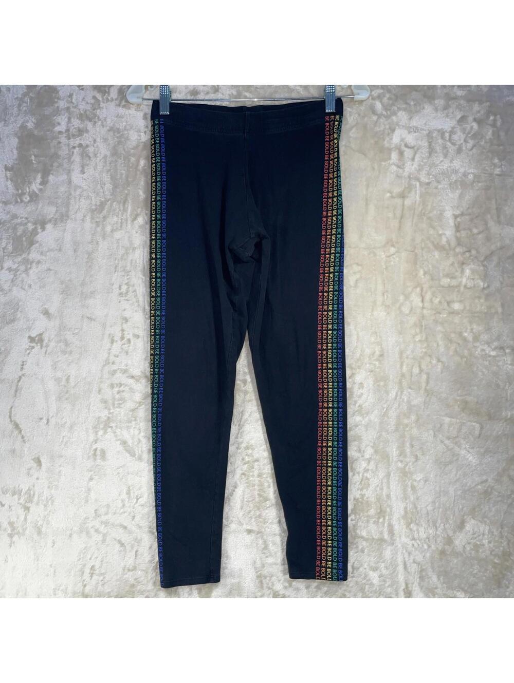 Athletech Women’s Rainbow Pride “BE BOLD” Black Leggings LGBTQ Sz M